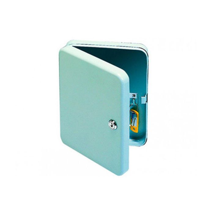 Q-connect Armario metálico portallaves de acero para 20 llaves, cerradura de seguridad, 200x160x60 mm