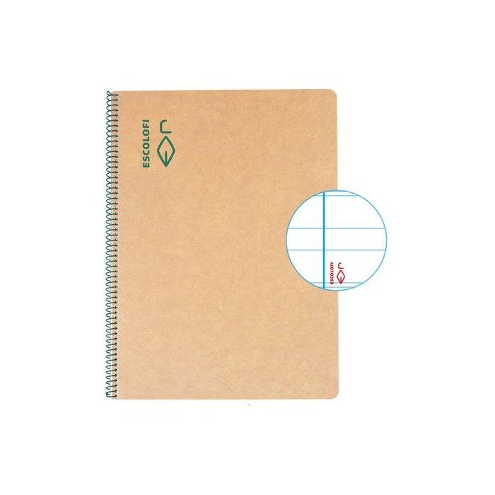 Bloc Escolofi Green Tapa Dura A4 50H Montessori 3,5 80G Reciclado Con Margen Verde (Set de 5)