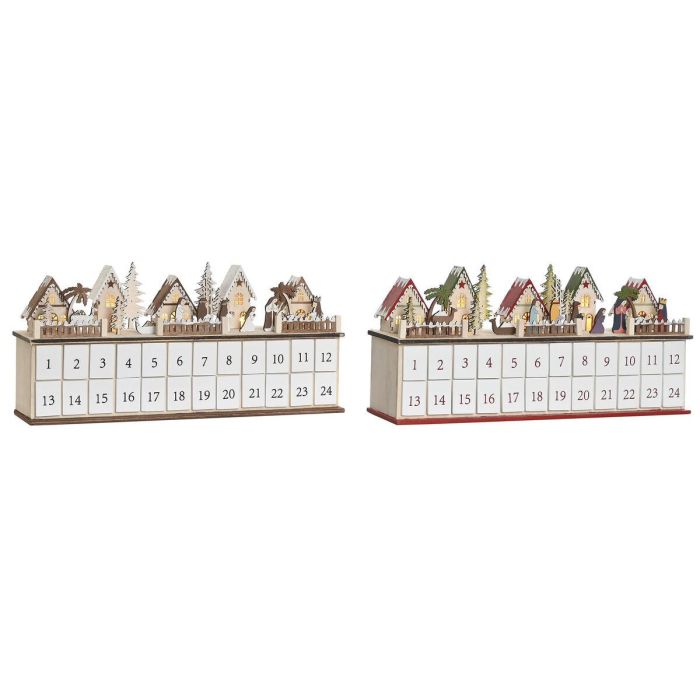 Calendario Adviento Navidad Tradicional DKD Home Decor Rojo Beige 11 x 23 x 45 cm (2 Unidades) 2 Calendario Adviento Navidad Tradicional DKD Home Decor Rojo Beige 11 x 23 x 45 cm (2 Unidades) 2