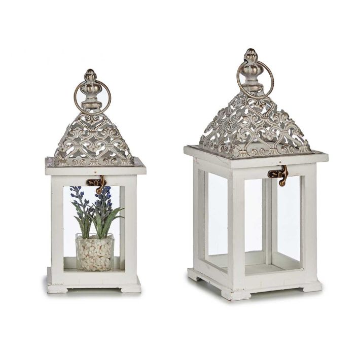 Farol de Madera Cuadrado Rejilla Alta Blanca Giftdecor 13x29x13 cm (6 Unidades) Farol de Madera Cuadrado Rejilla Alta Blanca Giftdecor 13x29x13 cm (6 Unidades)