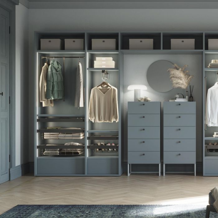 Emuca Cajón de alambre para armarios y vestidores Quartz, 640mm (M80), Acero, Titanio 2