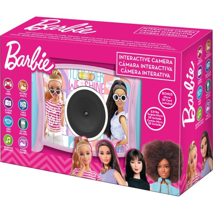 KIDS LICENSING Cámara Digital Interactiva Barbie, Zoom x4, 5 Megapíxeles, Resolución 1080p, Filtros Divertidos, Reproductor MP3 KIDS LICENSING Cámara Digital Interactiva Barbie, Zoom x4, 5 Megapíxeles, Resolución 1080p, Filtros Divertidos, Reproductor MP3
