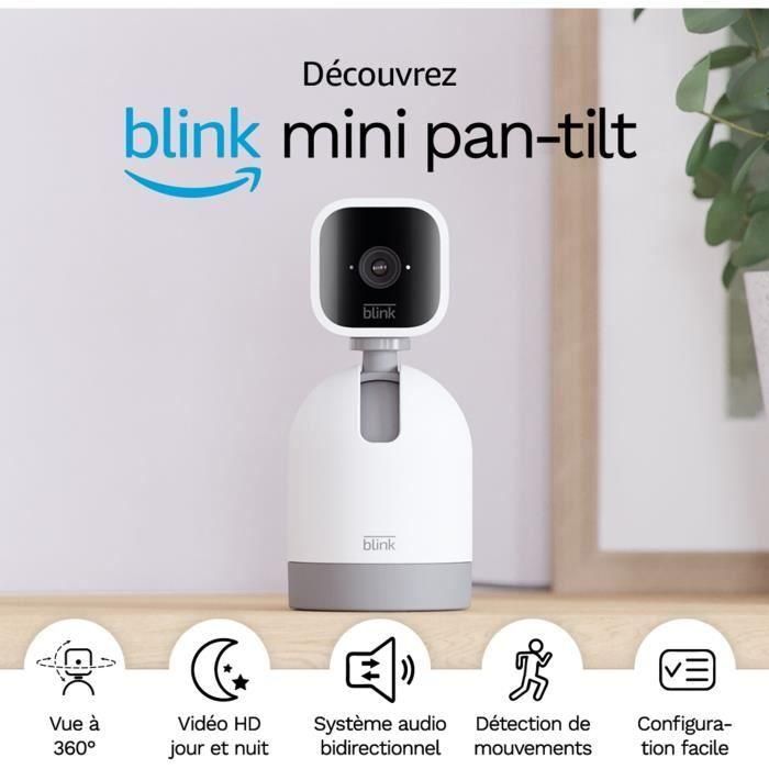 Blink Home Security AAABC85102 - Mini Cámara Panorámica e Inclinable, Blanca 1