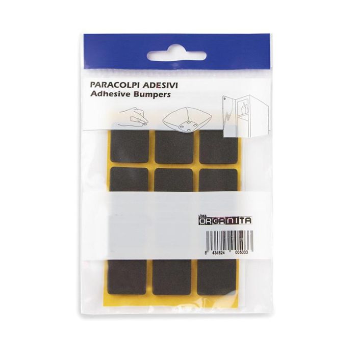 Herrajes Alk Antideslizante Autoadhesivo Cuadrado 25x25 mm Negro, Pack 9 Unidades. Protector Anti-arañazos Muebles y Suelos, Reduce Ruido.