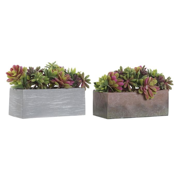 Planta DKD Home Decor Gris Marron 11 x 14.5 x 23.5 cm (4 Unidades)