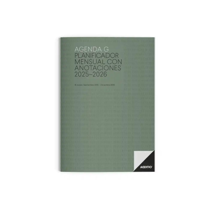 Additio Agenda Planificador Mes Vista 16 Meses 19,5x28,5 cm Colores Surtidos 2
