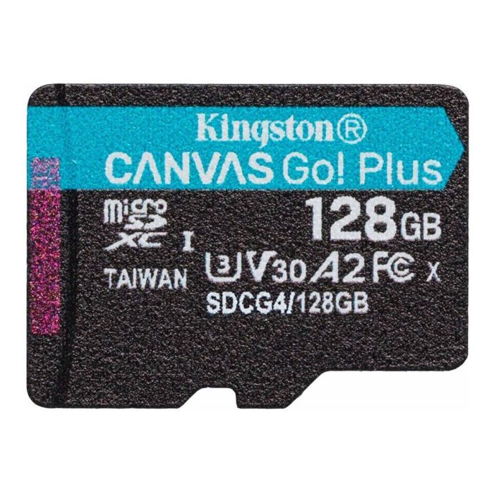 Kingston Canvas Go! Plus Tarjeta Memoria MicroSDXC 128GB UHS-I U3 A2 V30 200MB/s para Grabación 4K UHD