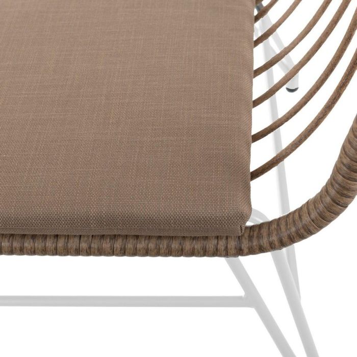 Sillón de jardín Ariki 121 x 62 x 76 cm ratán sintético Acero Blanco 1