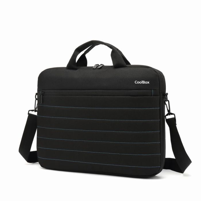 Coolbox Funda Maletín Portátil para Netbook y Tablet Hasta 14", Acolchado, Tejido Impermeable, Negro con Azul 1