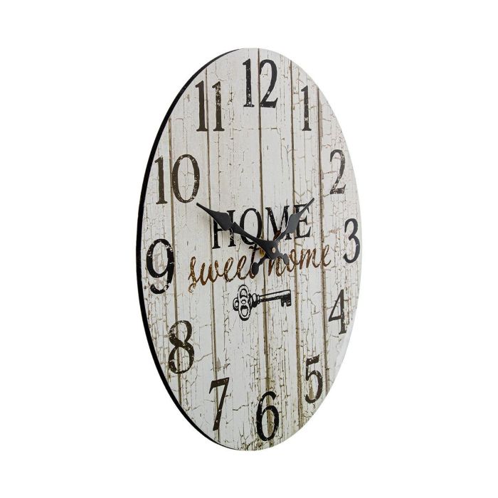 Reloj de Pared Alexandra House Living Blanco Madera 34 x 34 x 4 cm 4