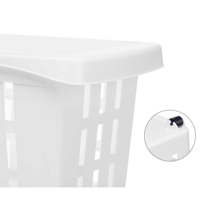 Kipit Organizador Plástico Armario con Ruedas Blanco 46x26x17.5 cm (Set de 12) 3