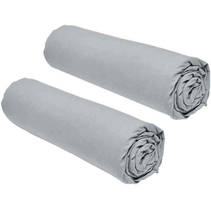 Today TOD3574641214609 Conjunto de 2 Sábanas Bajeras esenciales 100% algodón 140x190 cm 2 personas, color acero