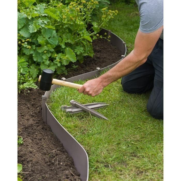 NATURAL Borde de jardín de polipropileno - Grosor 3 mm - H 15 cm x 10 m - Topo beige 1 NATURAL Borde de jardín de polipropileno - Grosor 3 mm - H 15 cm x 10 m - Topo beige 1