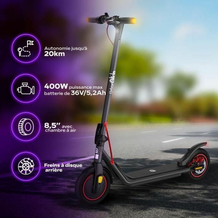 Patinete Eléctrico Urbanglide 85 Lite URB1727966584358 Ruedas 8,5 36V 400W Autonomía 20 km Freno Disco Intermitentes Luz Freno 1
