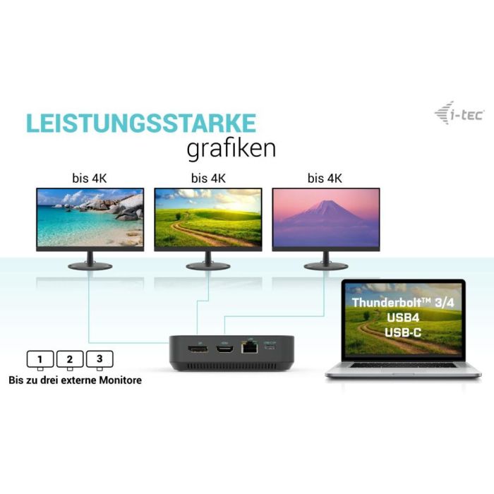 Hub USB i-Tec C31TRIPLE4KDOCKPDPRO Negro 7