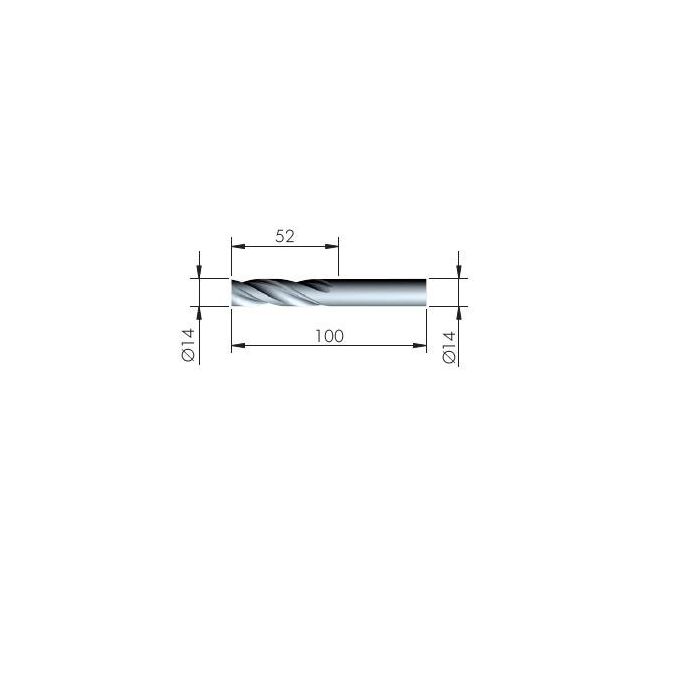 Italiana Ferramenta L52-100 D14 Broca Soporte Triade