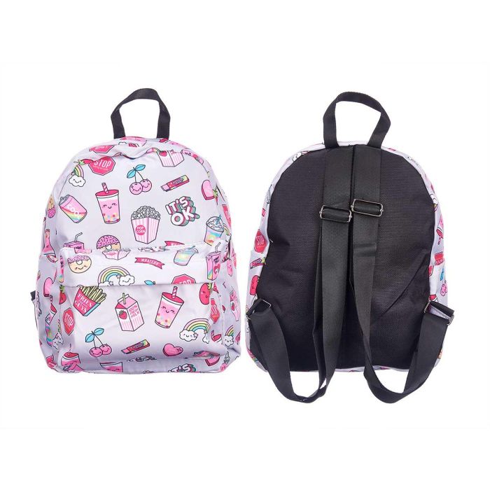 Mochila Infantil Arcoiris Gris Pincello 22x28x12 cm - Estampado colorido (12 Unidades) 2 Mochila Infantil Arcoiris Gris Pincello 22x28x12 cm - Estampado colorido (12 Unidades) 2