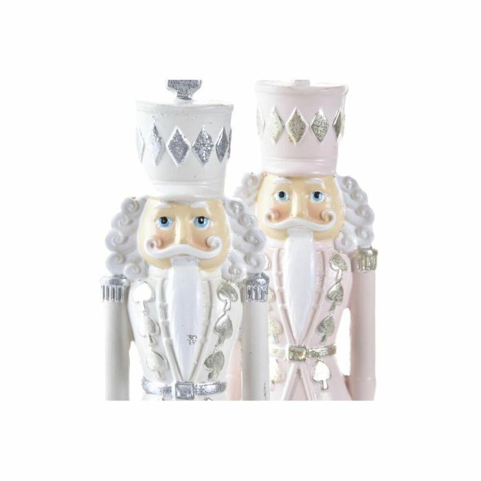 Figura Navidad Fantasia DKD Home Decor Rosa Blanco 4 x 17 x 4.5 cm (2 Unidades) 1 Figura Navidad Fantasia DKD Home Decor Rosa Blanco 4 x 17 x 4.5 cm (2 Unidades) 1