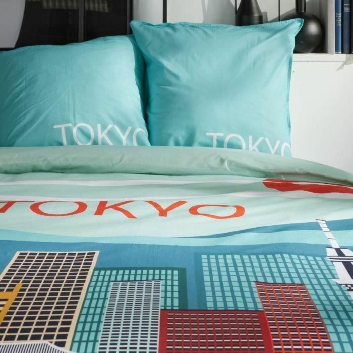 Today TOD3574641268664 Juego de Cama de Algodón 240x220 cm para 2 Personas, Diseño JAVA Estampado Tokio Azul 2