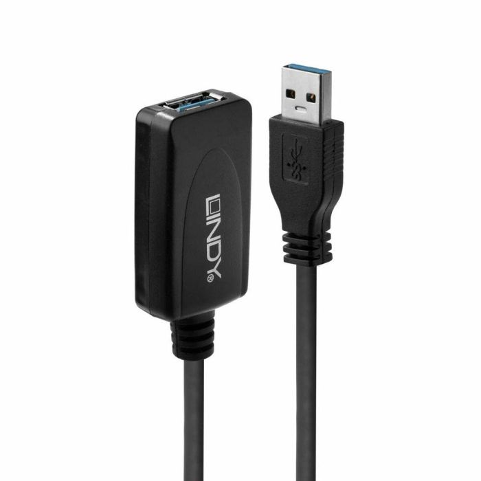 Lindy Cable de Extensión Activo USB 3.0 de 5m, 5Gbps, Tipo A Macho a Hembra, Certificado Google para PCs y Videoconferencia