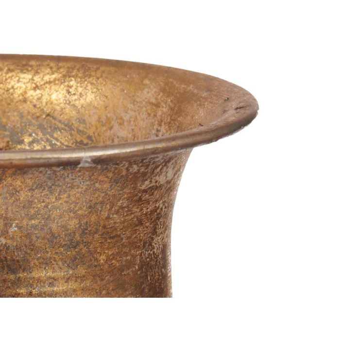 Jarrón Relieve Alto Oro Envejecido Giftdecor 14x46x14 cm - Metal (4 Unidades) 2 Jarrón Relieve Alto Oro Envejecido Giftdecor 14x46x14 cm - Metal (4 Unidades) 2