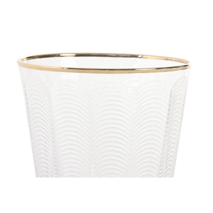 DKD Home Decor Vaso Glam de Cristal Transparente y Dorado 350ml Set de 6 apto para microondas y lavavajillas 9 x 10.5 x 9 cm 2 DKD Home Decor Vaso Glam de Cristal Transparente y Dorado 350ml Set de 6 apto para microondas y lavavajillas 9 x 10.5 x 9 cm 2