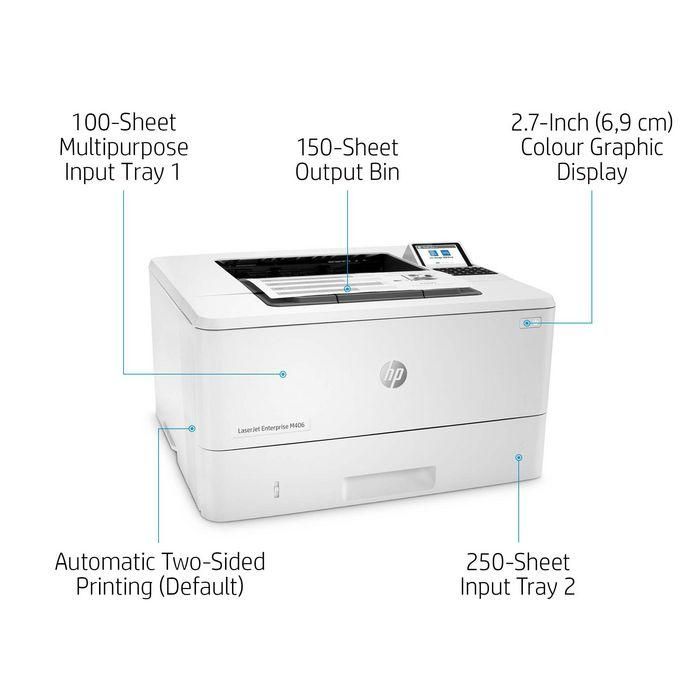 HP LaserJet Enterprise M406dn Impresora Láser Monocromo con JetIntelligence 3