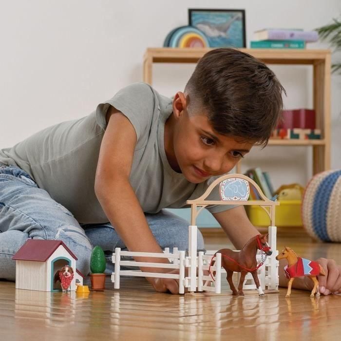 Schleich 42458 Horse Club: Invitados de Hannah con Perro Ruby - Figura detallada SCH342458 2