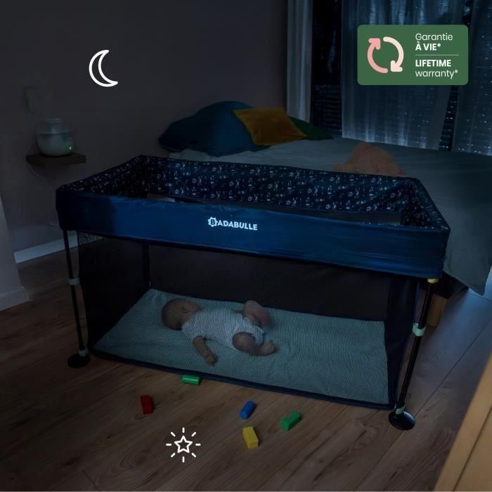 Badabulle BAD3661276187276 Cuna de Viaje Easy Clip - Plegado Fácil, Cama Ligera y Compacta con Colchón y Bolsa de Transporte 1