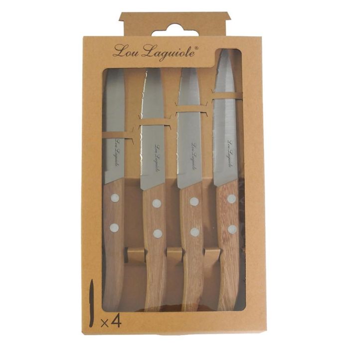 Set 4 Cuchillos Acero Inox y Madera Forest Madera Amefa 21,5 cm