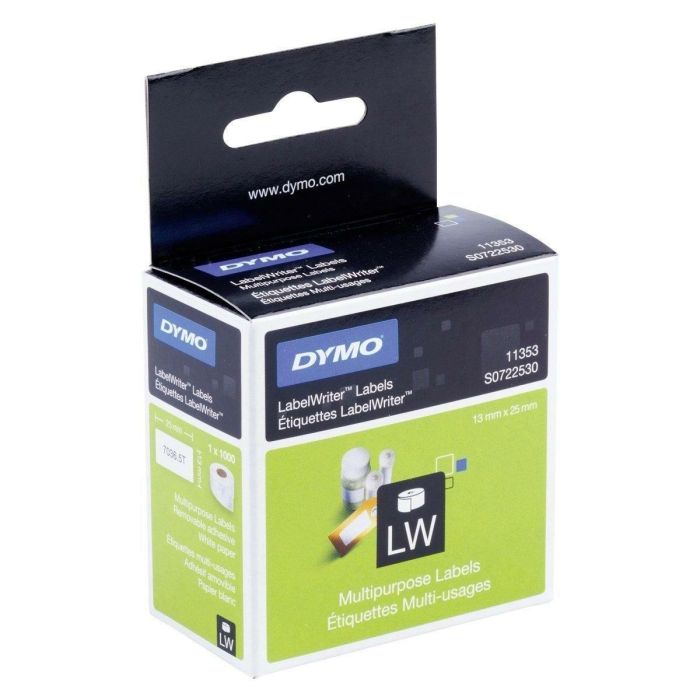 Etiquetas para Impresora Dymo Blanco Negro 1000 Piezas 13 x 25 mm (6 Unidades) 1 Etiquetas para Impresora Dymo Blanco Negro 1000 Piezas 13 x 25 mm (6 Unidades) 1