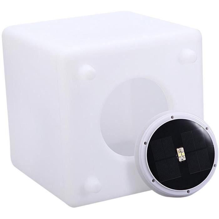 Cubo solar luminoso - LUMISKY - CASY - H30 cm - Taburete de mesa de centro - LED blanco y multicolor 1 Cubo solar luminoso - LUMISKY - CASY - H30 cm - Taburete de mesa de centro - LED blanco y multicolor 1