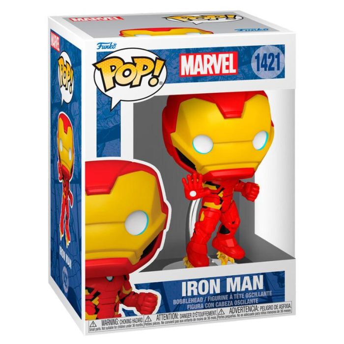 Funko Pop 82499 Marvel Iron Man: Figura Coleccionable Oficial del Brillante Inventor de 12,2 cm para Héroes