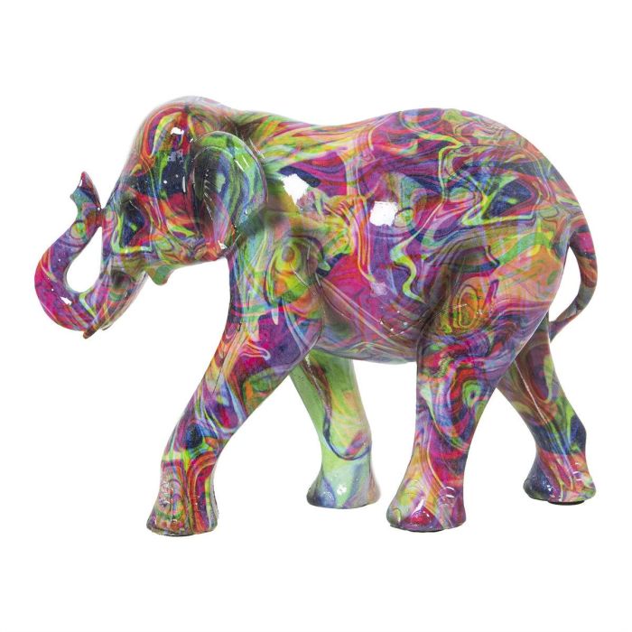 Figura Decorativa Alexandra House Living Multicolor Plástico Elefante Pintura 11 x 18 x 24 cm 2