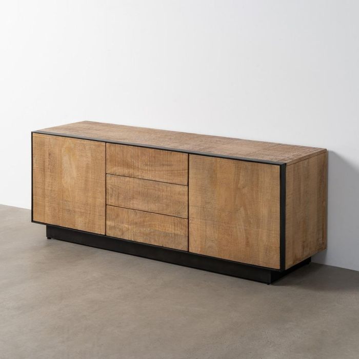 Mueble Tv Natural Madera de Mango Salón 150 X 44 X 55 cm