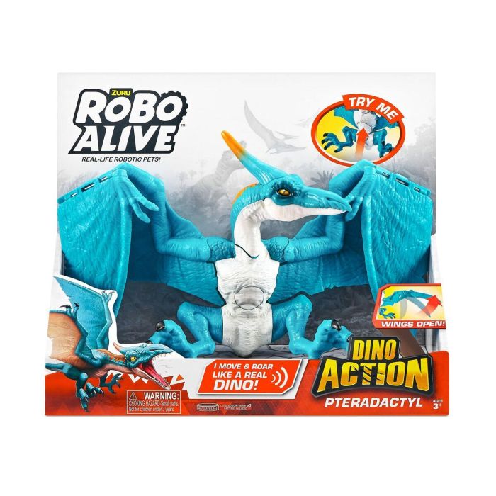 Dinosaurio Zuru Robo Alive: Dino Action Pterodactyl Celeste Figura Articulada 2