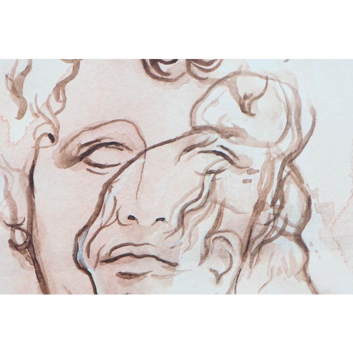 DKD Home Decor Cuadro Neoclásico Abstracto Beige 50x70x1.8 cm, Lienzo y MDF, Pack de 2 Unidades 2