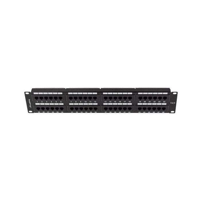 Lanberg Patch Panel 48 Puertos 2U Categoría 6 No Apantallado para Rack de 19" RJ-45 3