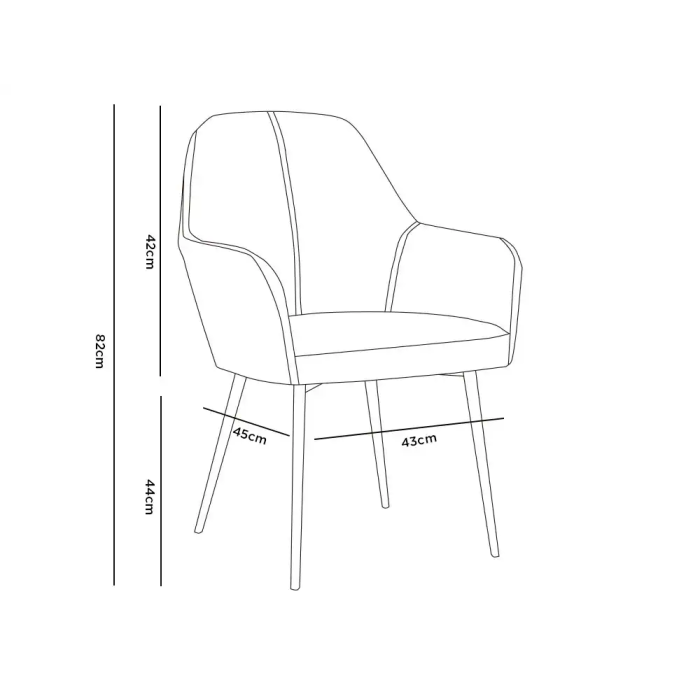 Q-connect Silla Confidente Marrón Arena Base Metálica Altura Máx 820 mm Anchura 570 mm Profundidad 580 mm Tela 1