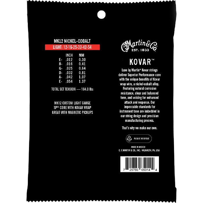 Juego Acústica Luxe Kovar Sp Core Light 12-54 1