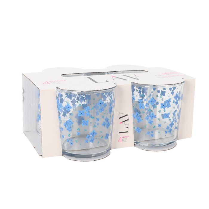 Set 4 Vasos Pinta 340 cc Flores LAV (6 Cajas) 5 Set 4 Vasos Pinta 340 cc Flores LAV (6 Cajas) 5