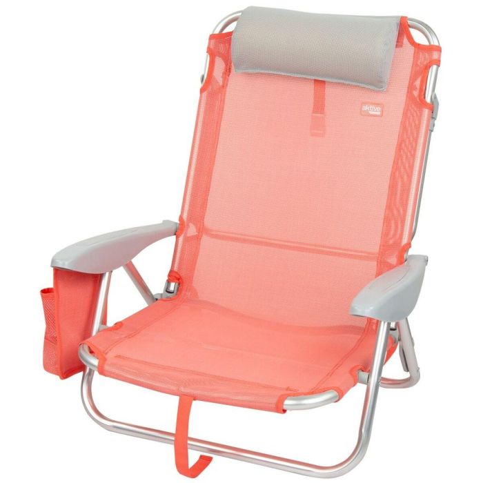 Silla Plegable con Reposacabezas Aktive Flamingo Coral 51 x 76 x 45 cm (2 Unidades) 4 Silla Plegable con Reposacabezas Aktive Flamingo Coral 51 x 76 x 45 cm (2 Unidades) 4