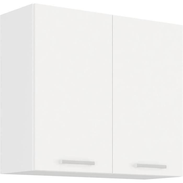 ATLAS Unidad alta con 2 puertas batientes - Decoración blanca - L80 cm ATLAS Unidad alta con 2 puertas batientes - Decoración blanca - L80 cm
