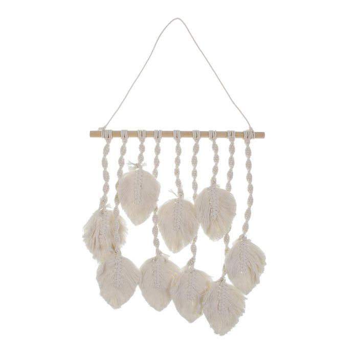 Decoración Pared Macramé Hojas Blanco Versa 60CM (2 Unidades) Decoración Pared Macramé Hojas Blanco Versa 60CM (2 Unidades)