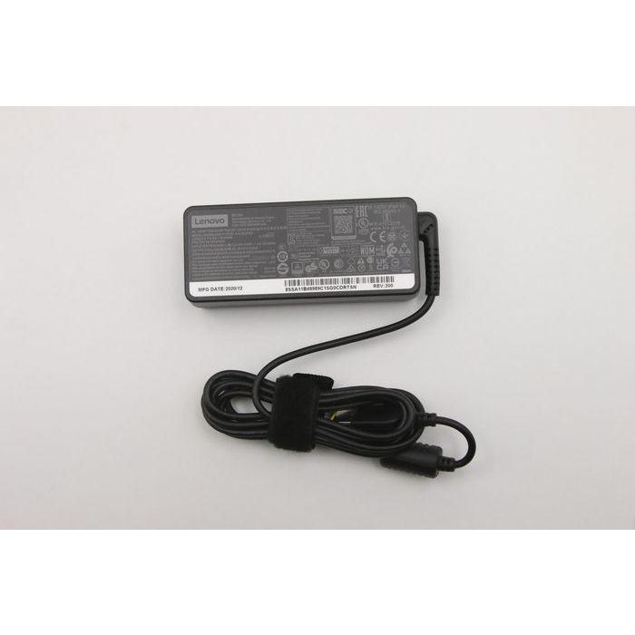 Lenovo 65W AC adapter with slim tip connector, 100-240V input, rectangular design, 89% efficiency, compatible with Lenovo devices. Lenovo 65W AC adapter with slim tip connector, 100-240V input, rectangular design, 89% efficiency, compatible with Lenovo devices.