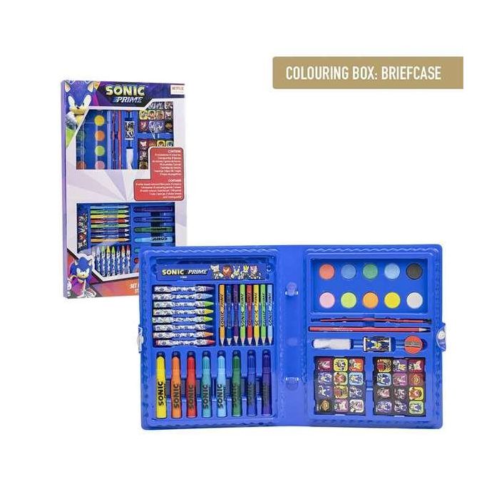 Cerdá Set de Papelería Coloreable Sonic Prime en Caja Azul Oscuro - Para Niños 2-8 Años - 45x26.7x3 cm 2