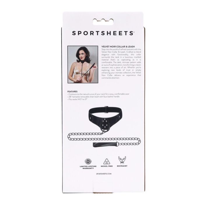 Collar Sportsheets Velvet Noir 10 Collar Sportsheets Velvet Noir 10