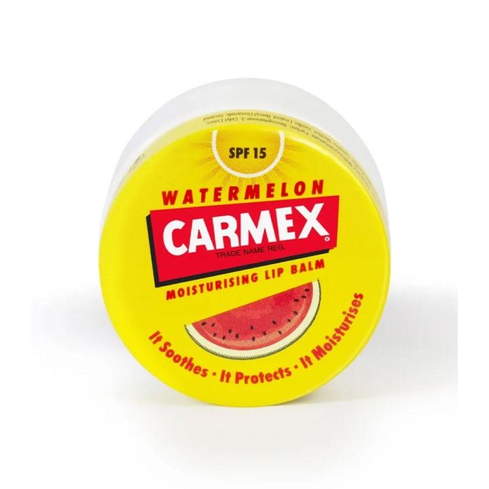 Carmex Bálsamo Labial Hidratante Sandía SPF 15 para Labios Agrietados, Secos y Dañados - Tarro 7.5g Uso Diario 1 Carmex Bálsamo Labial Hidratante Sandía SPF 15 para Labios Agrietados, Secos y Dañados - Tarro 7.5g Uso Diario 1