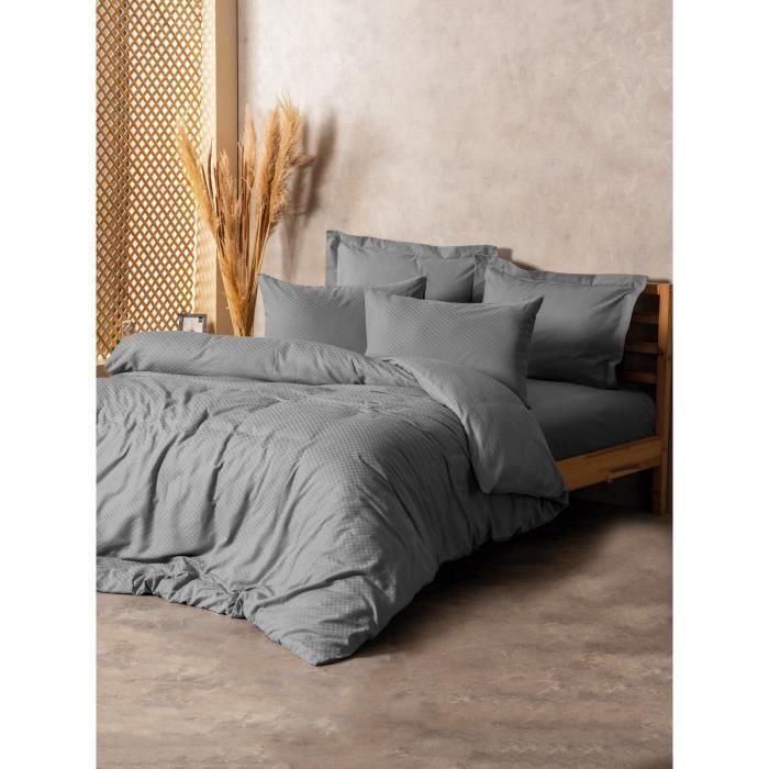 ASI8684282420941 Juego de Cama 100% Algodón Gris - Funda Nórdica 220x240 cm y 2 Fundas Almohada 60x60 cm ASI8684282420941 Juego de Cama 100% Algodón Gris - Funda Nórdica 220x240 cm y 2 Fundas Almohada 60x60 cm