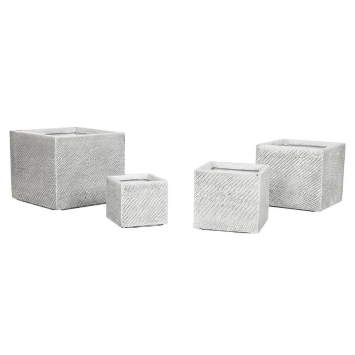 Macetero Terraza Y Jardin DKD Home Decor Gris 37 x 31.5 x 37 cm Set de 4 Macetero Terraza Y Jardin DKD Home Decor Gris 37 x 31.5 x 37 cm Set de 4